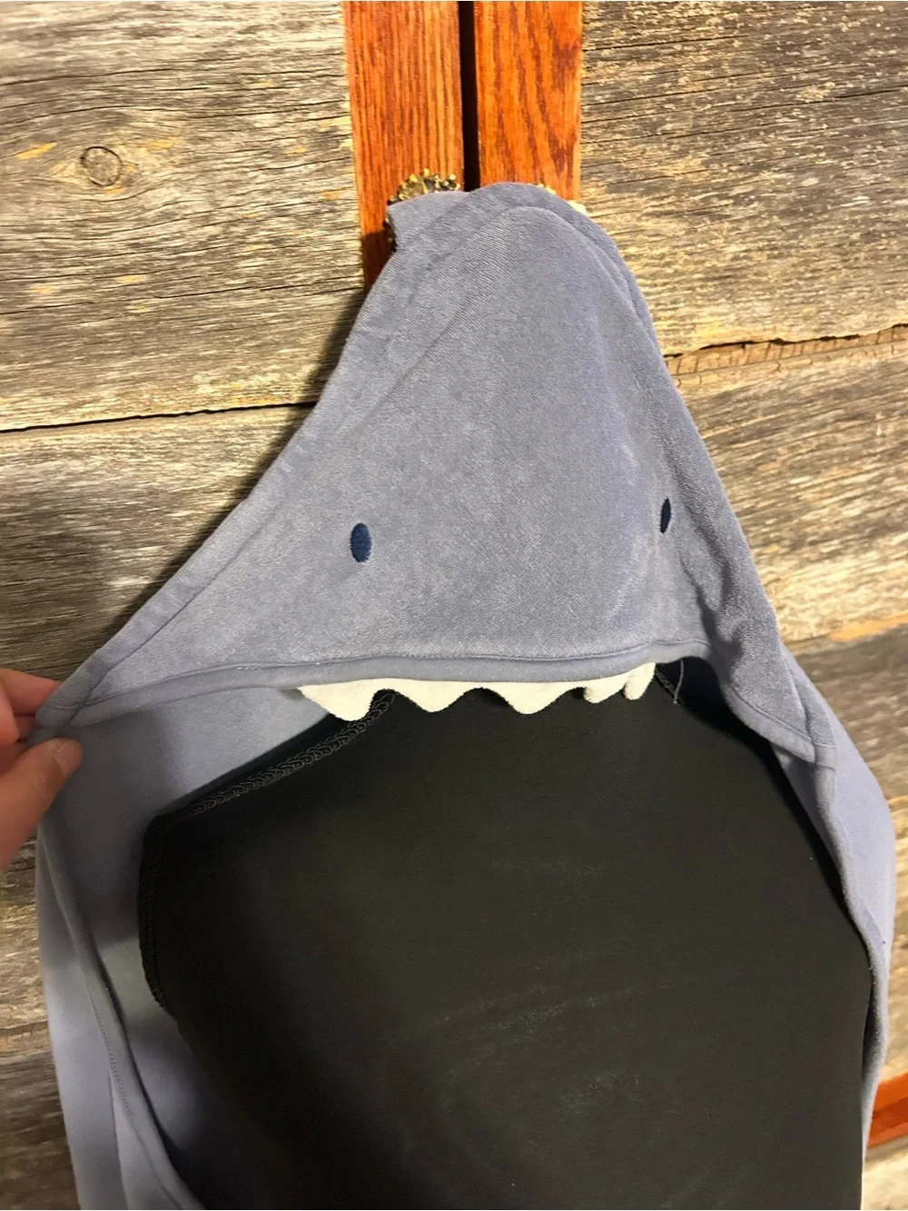 Plush Hooded Baby Towel/Swaddle Duo in Blue and Cream Shark and Koala